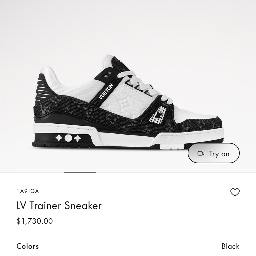 Louis Vuitton Black and White Low-Top Sneakers